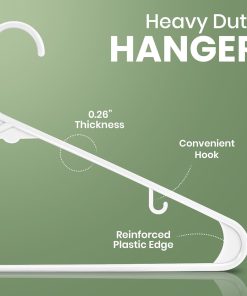 Alternative view of Utopia Home Plastic Hangers 20 Pack – Built-in Strap Hooks White | Space saving | Durable & strong | Closet organizer | Clothes hangers | Ideal for shirts. pants. skirts & coats