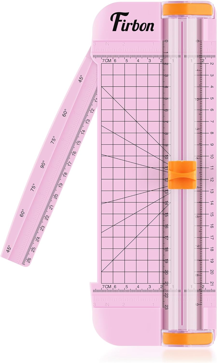 Firbon Pink A5 Paper Cutter. Straight Small Paper Trimmer with Side Ruler for Scrapbooking Craft. Paper. Coupon. Label. Cardstock