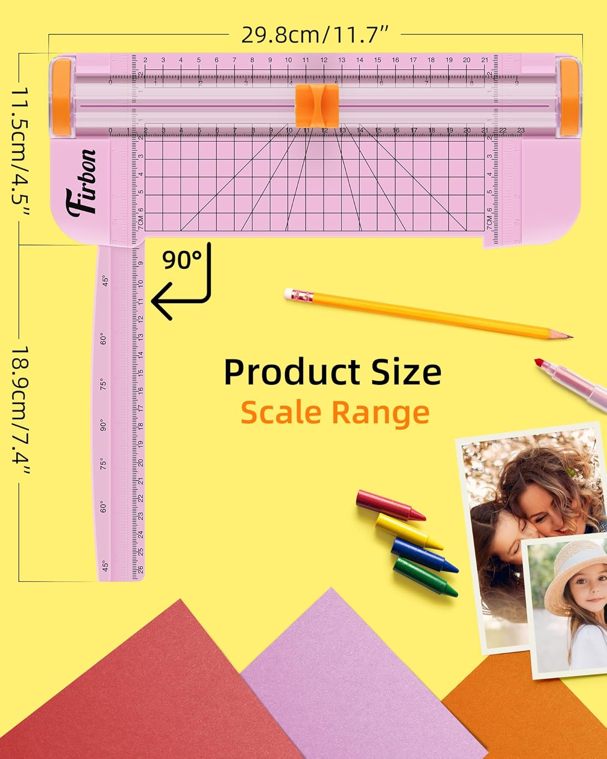 Firbon Pink A5 Paper Cutter. Straight Small Paper Trimmer with Side Ruler for Scrapbooking Craft. Paper. Coupon. Label. Cardstock - Image 6